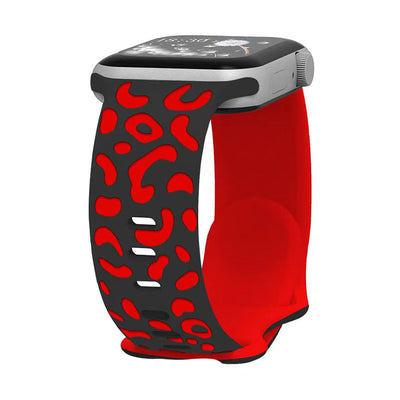 Apple Watch 42mm Zore KRD-140 Silikon Kordon Strap Kayış Siyah-Pembe