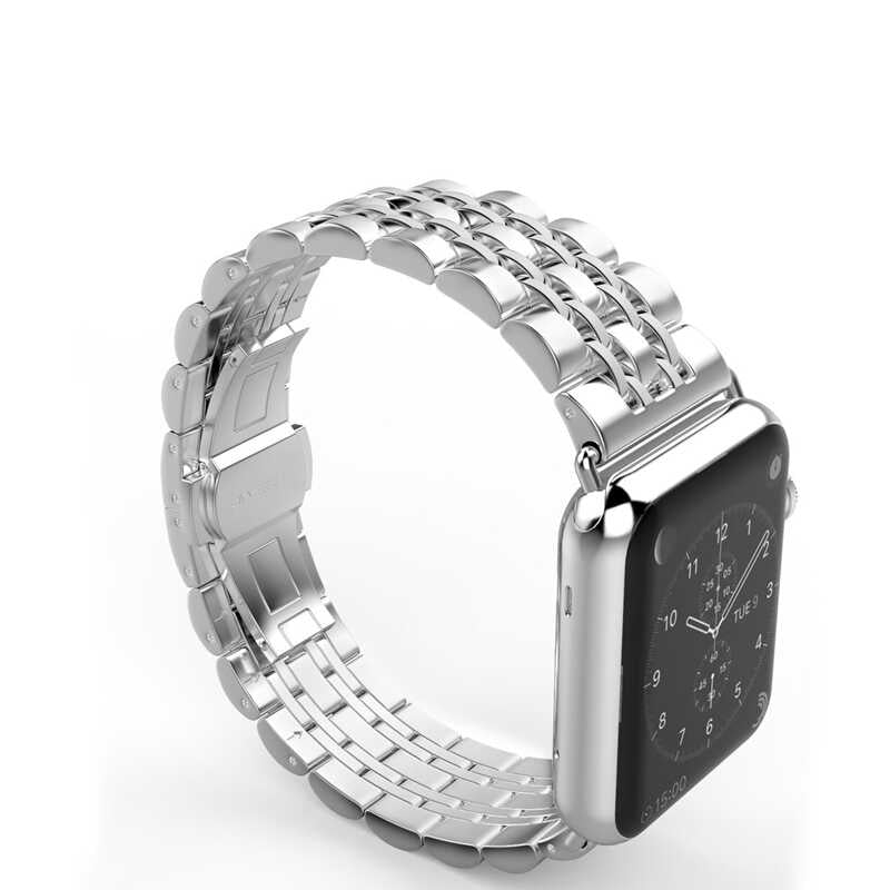 Apple Watch 44mm KRD-14 Metal Kordon Gümüş