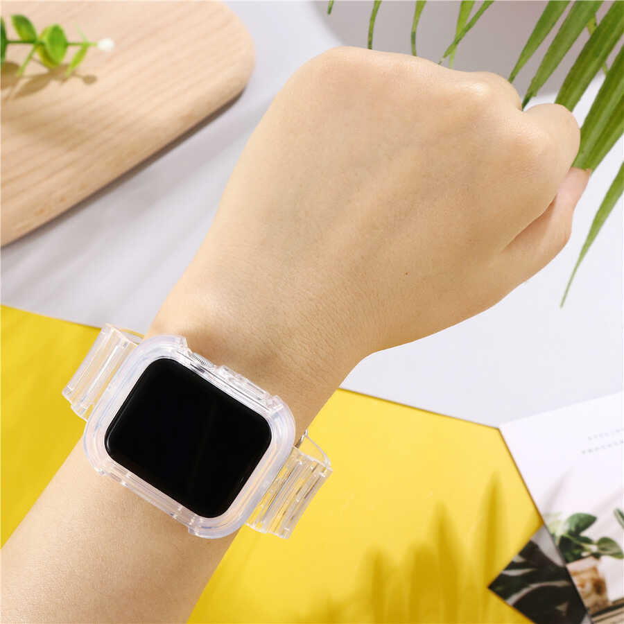 Apple Watch 44mm KRD-27 Silikon Kordon Renksiz