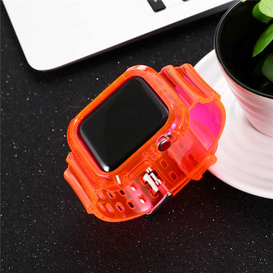 Apple Watch 44mm KRD-27 Silikon Kordon Renksiz