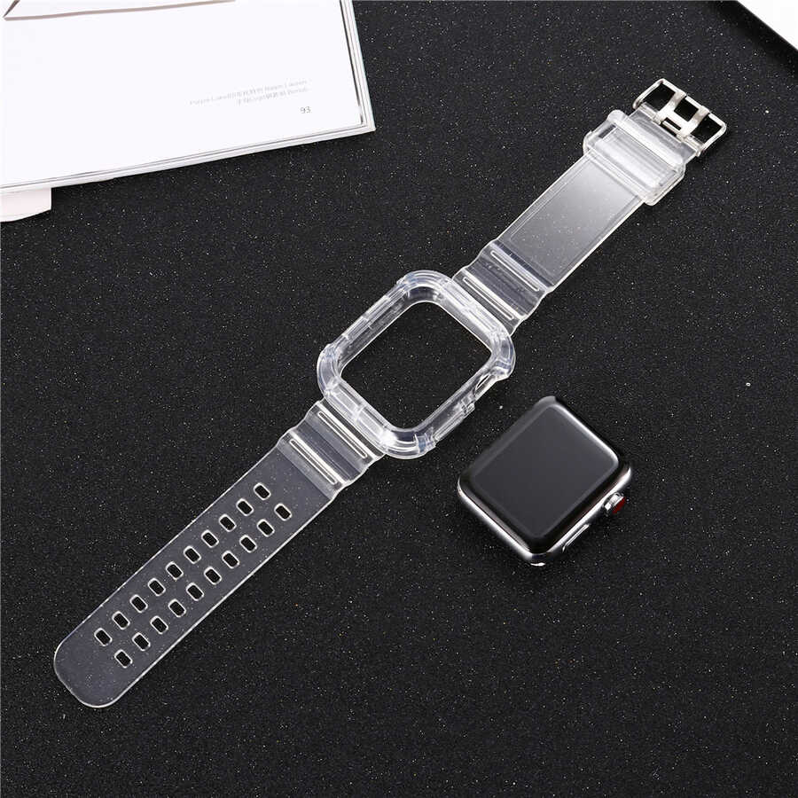Apple Watch 44mm KRD-27 Silikon Kordon Renksiz