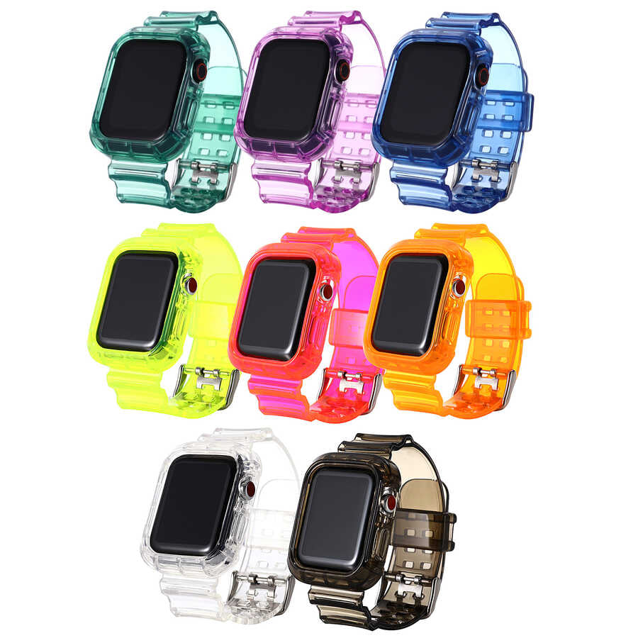 Apple Watch 44mm KRD-27 Silikon Kordon Renksiz