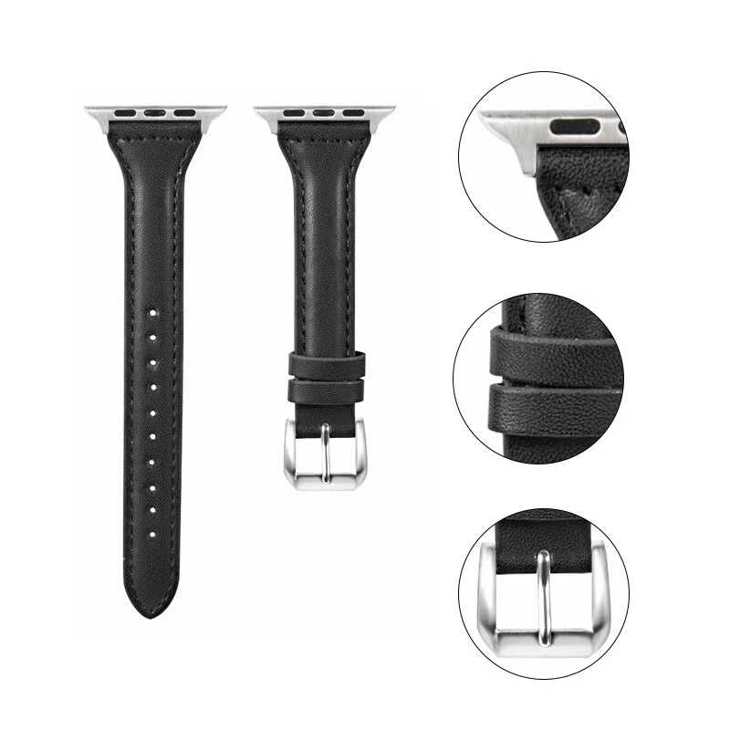 Apple Watch 44mm KRD-28 Deri Kordon Kahverengi