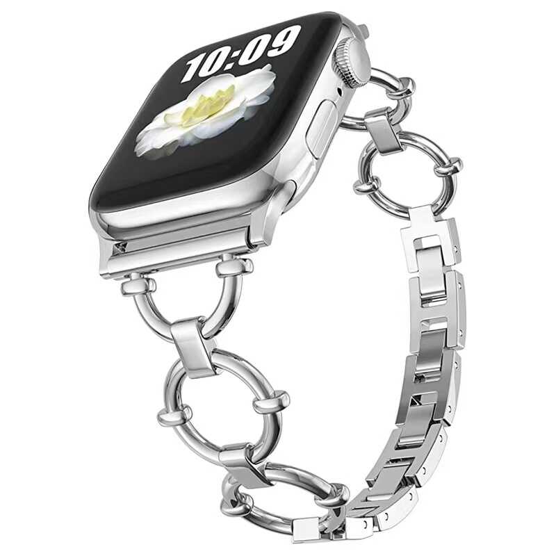 Apple Watch 44mm KRD-56 Metal Kordon Gümüş