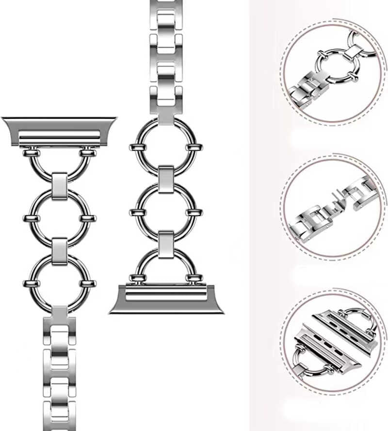 Apple Watch 44mm KRD-56 Metal Kordon Gümüş