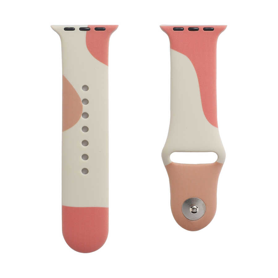 Apple Watch 44mm KRD-62 Silikon Kordon Rouge Powder