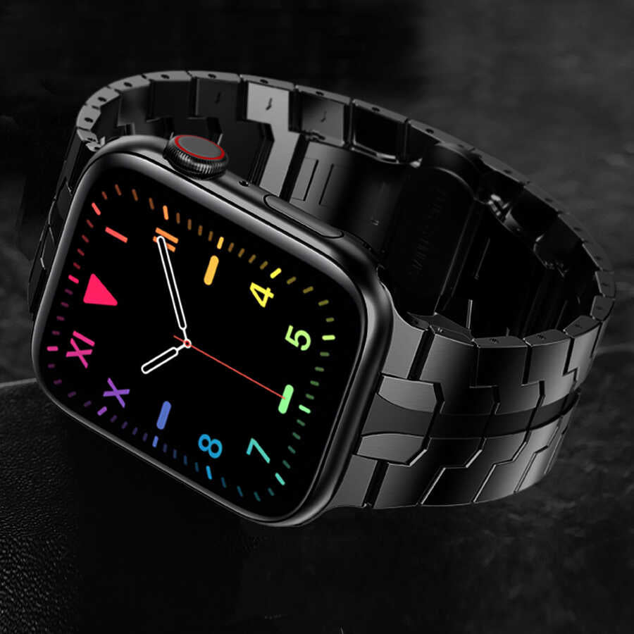 Apple Watch 44mm KRD-63 Metal Kordon Siyah