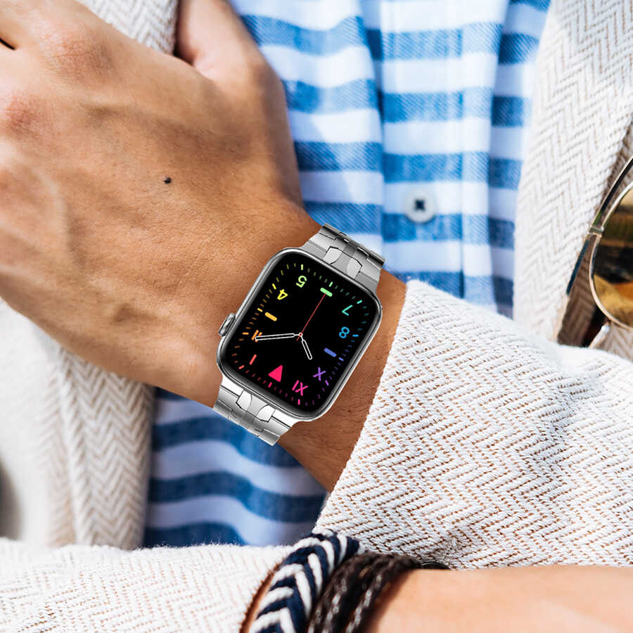 Apple Watch 44mm KRD-63 Metal Kordon Siyah