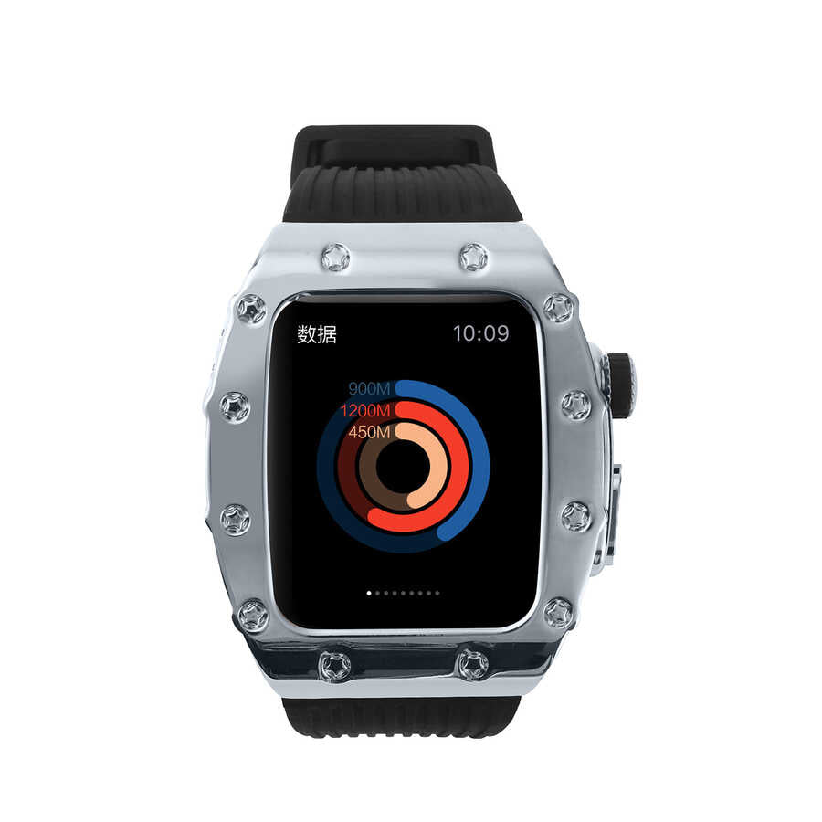 Apple Watch 44mm KRD-65 Kordon Beyaz-Rose Gold