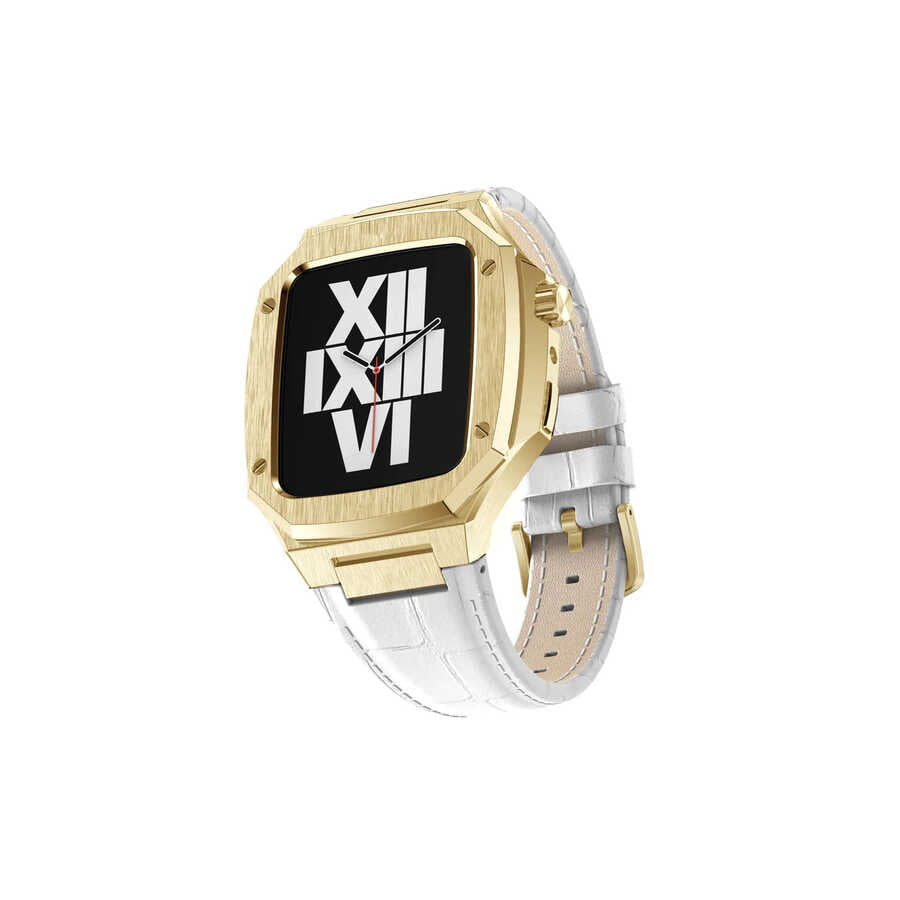 Apple Watch 44mm KRD-67 Kordon Yeşil-Gold