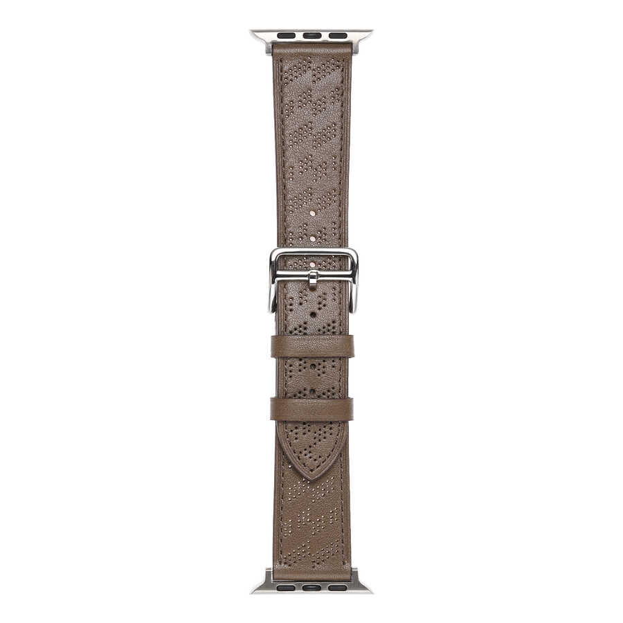 Apple Watch 44mm KRD-76 PU Deri Kordon Strap Kayış Gri