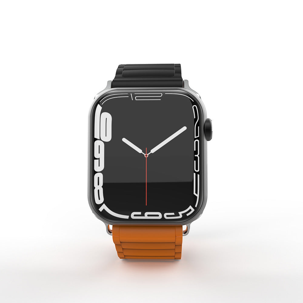 Apple Watch 44mm Zore KRD-122 Silikon Kordon Strap Kayış Kahverengi-Krem