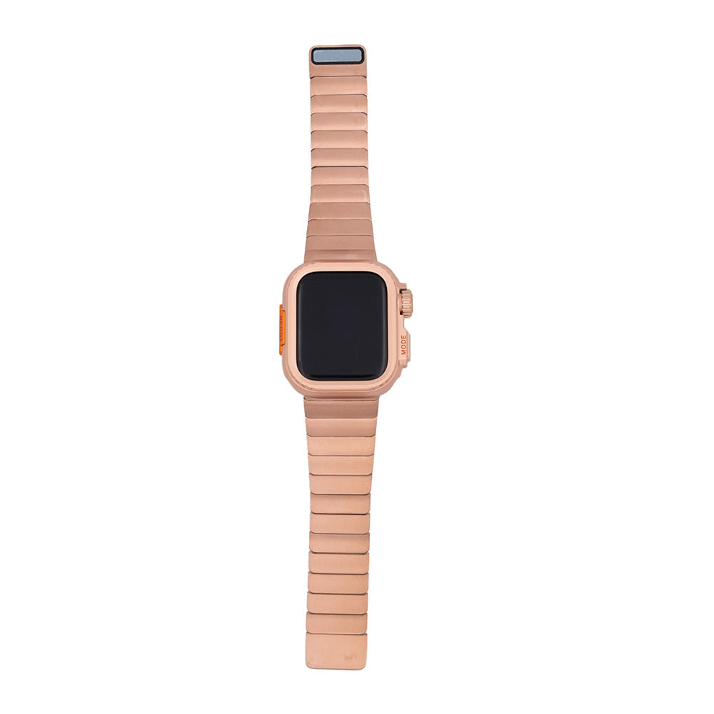Apple Watch 44mm Zore KRD-126 Sert Kasa Koruyuculu Metal Kordon Starlight
