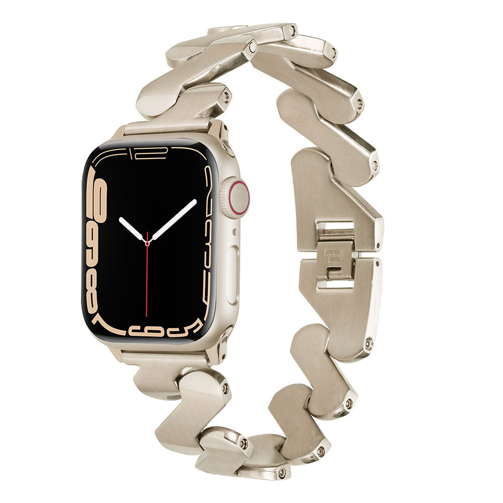 Apple Watch 7 41mm Kordon KRD-80 Metal Strap Kayış Starlight