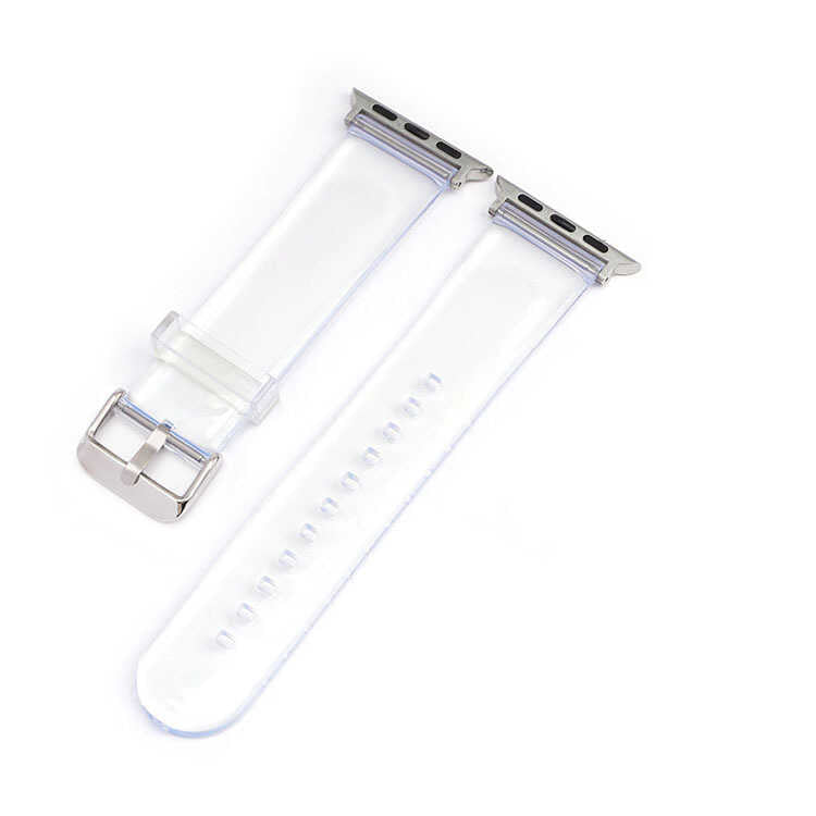 Apple Watch 7 41mm KRD-13 Şeffaf Silikon Kordon Renksiz