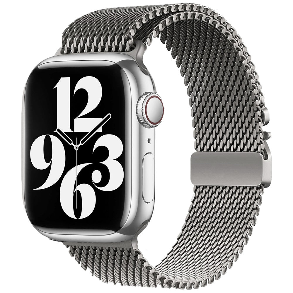 Apple Watch 7 41mm Zore KRD-121 Metal Hasır Kordon Pembe