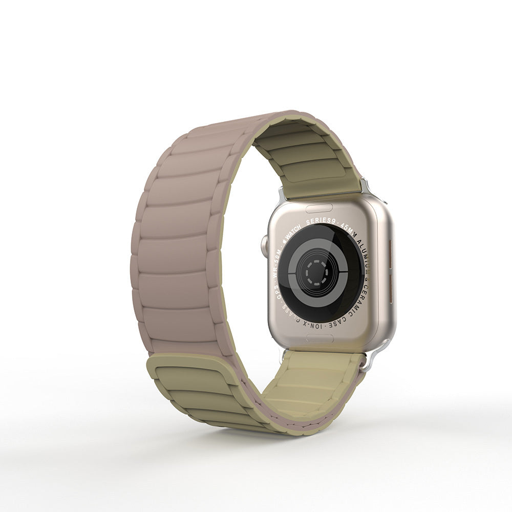 Apple Watch 7 41mm Zore KRD-122 Silikon Kordon Strap Kayış Siyah-Gri