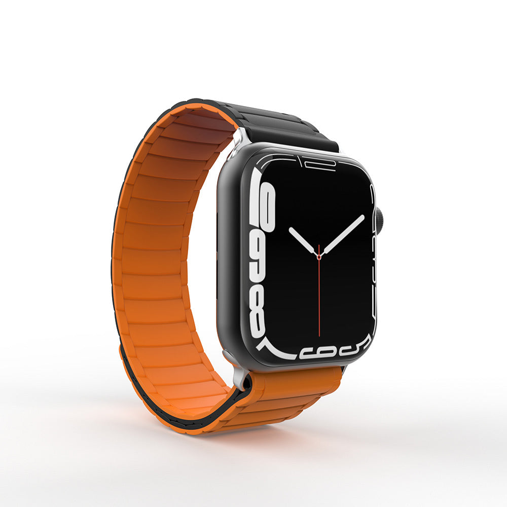 Apple Watch 7 41mm Zore KRD-122 Silikon Kordon Strap Kayış Siyah-Yeşil