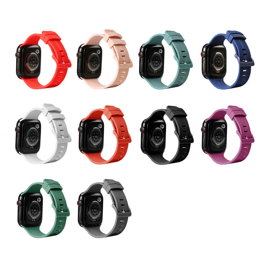 Apple Watch 7 45mm KRD-23 Silikon Kordon Gri