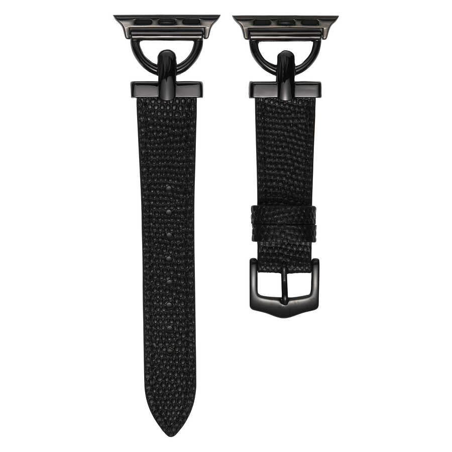Apple Watch 7 45mm KRD-53 Deri Kordon Kahverengi