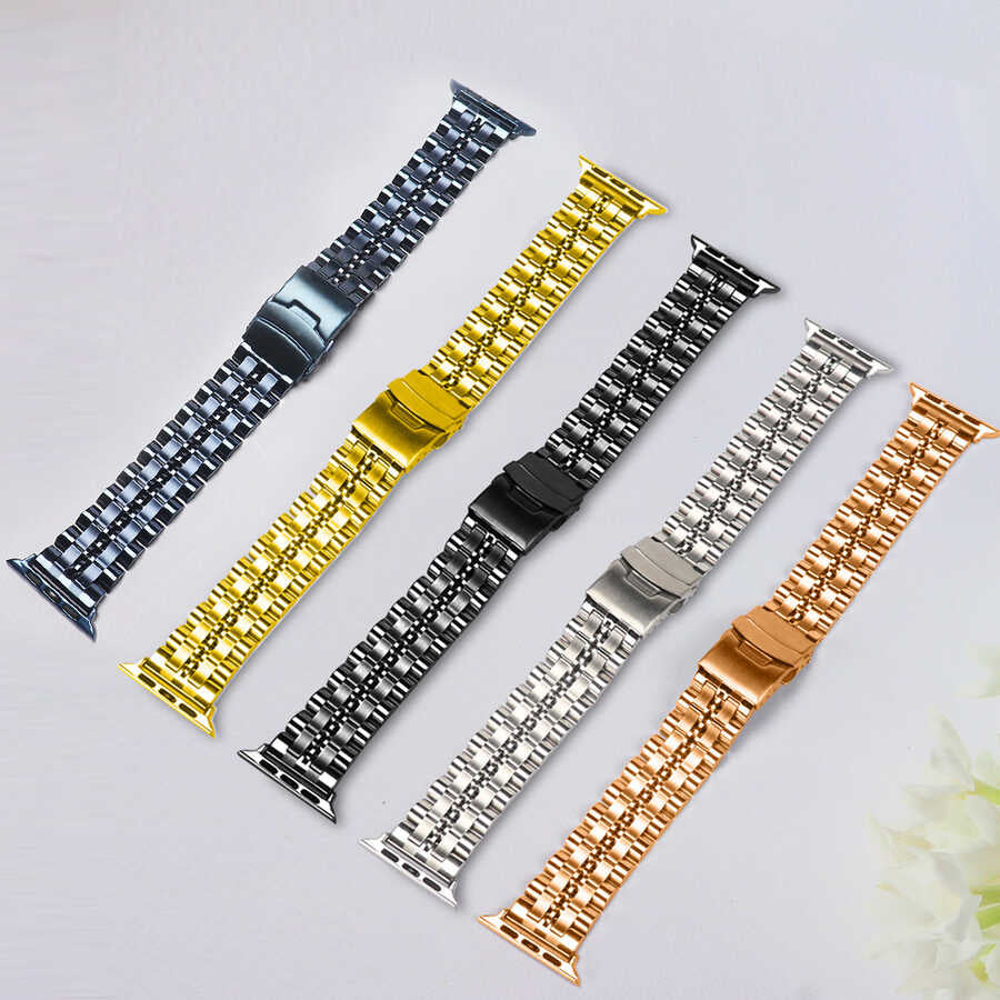 Apple Watch 7 45mm KRD-54 Metal Kordon Lacivert