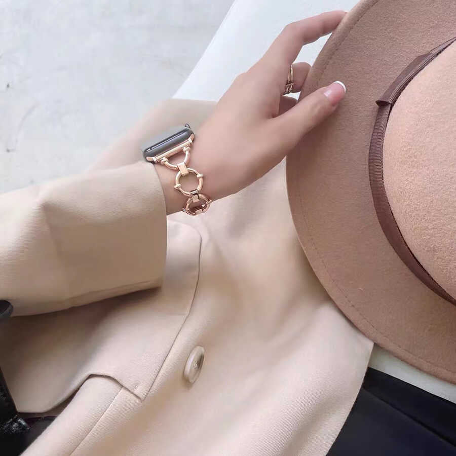 Apple Watch 7 45mm KRD-56 Metal Kordon Rose Gold