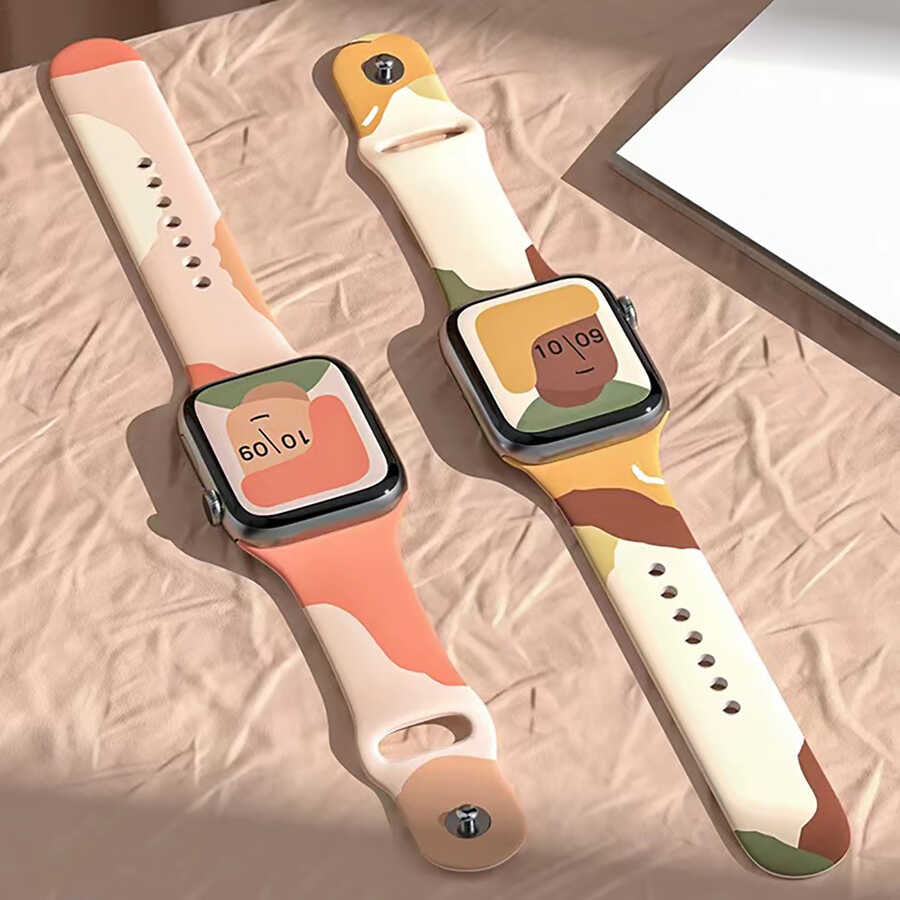 Apple Watch 7 45mm KRD-62 Silikon Kordon Blue İnk