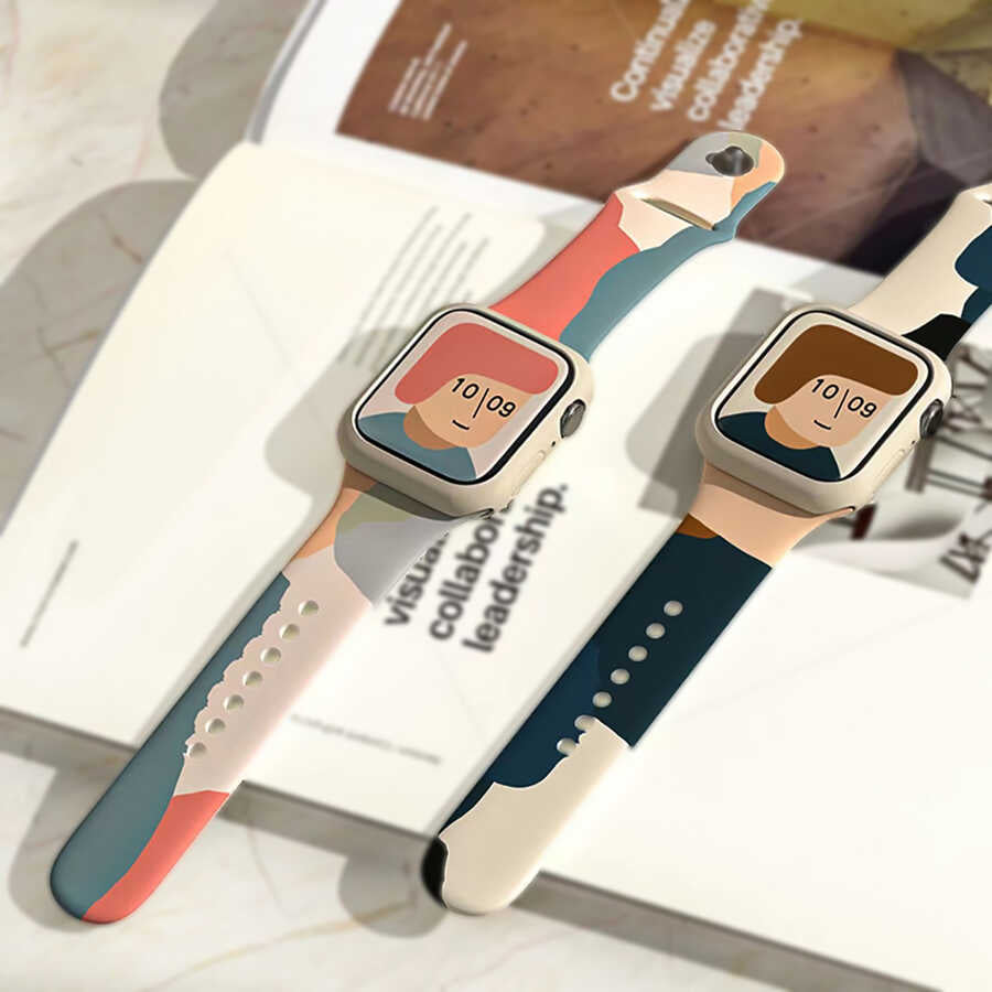 Apple Watch 7 45mm KRD-62 Silikon Kordon Blue İnk