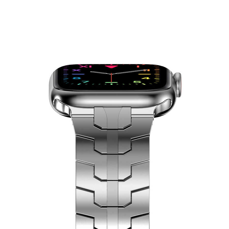 Apple Watch 7 45mm KRD-63 Metal Kordon Gümüş