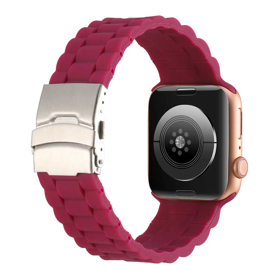 Apple Watch 7 45mm KRD-72 Silikon Kordon Koyu Mor