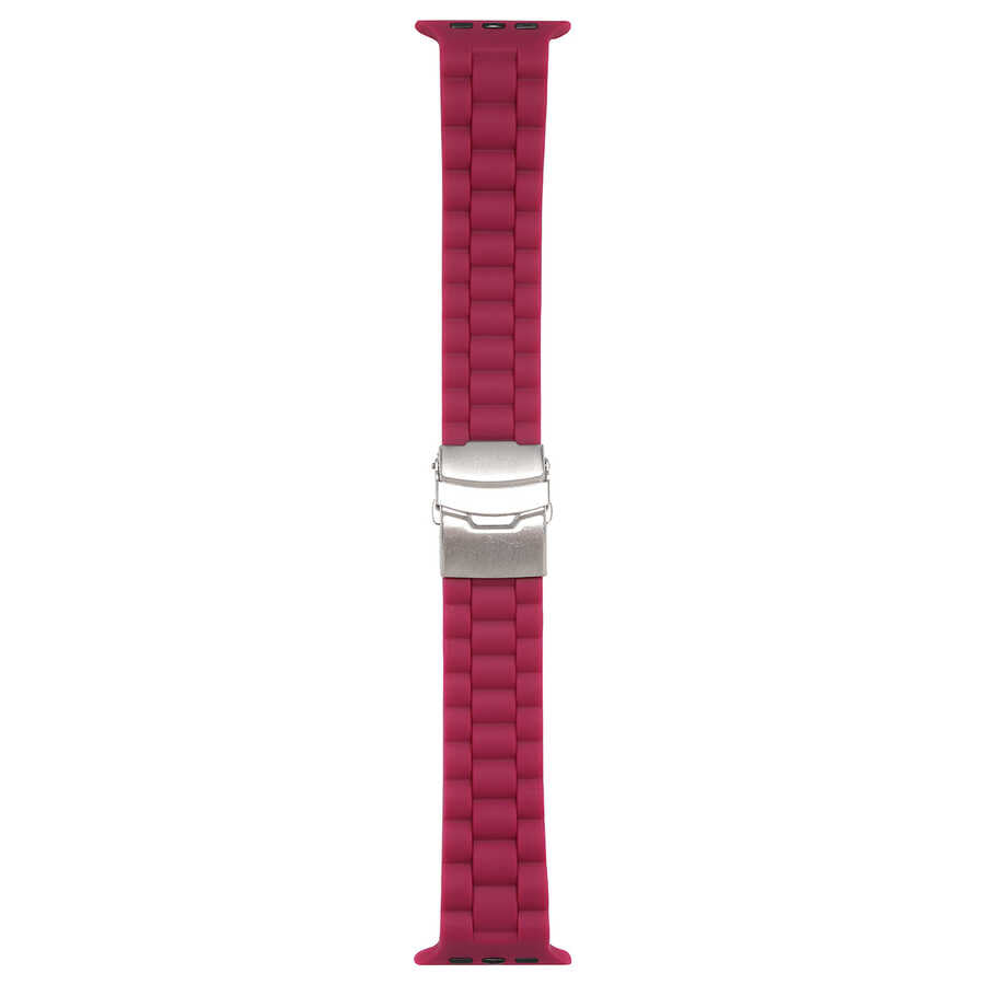Apple Watch 7 45mm KRD-72 Silikon Kordon Koyu Mor
