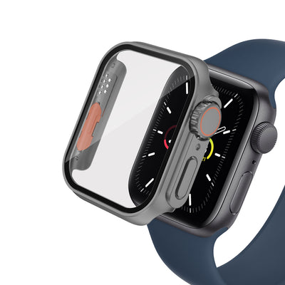Apple Watch 7-8 45mm - Watch Ultra 49mm Kasa Dönüştürücü ve Ekran Koruyucu Zore Watch Gard 26 Gümüş