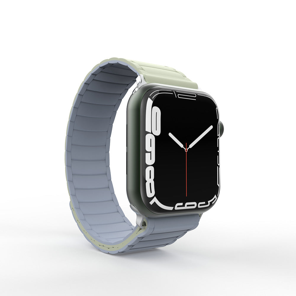 Apple Watch 7 45mm Zore KRD-122 Silikon Kordon Strap Kayış Siyah-Gri
