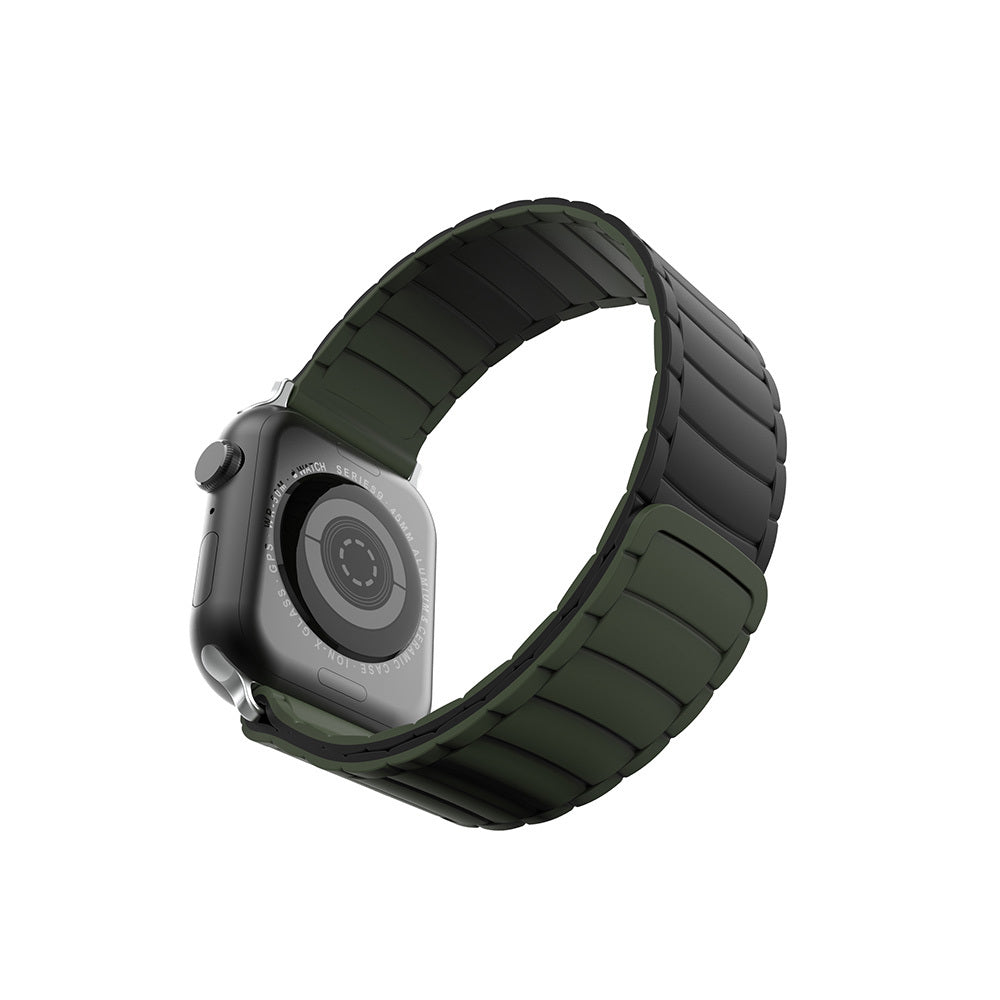Apple Watch 7 45mm Zore KRD-122 Silikon Kordon Strap Kayış Kahverengi-Krem