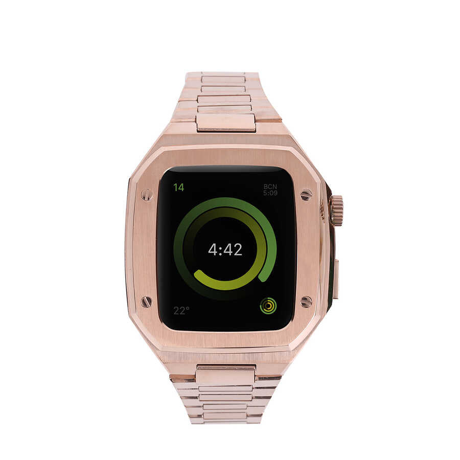 Apple Watch 7 45mm Zore KRD-64 Metal Kordon Rose Gold