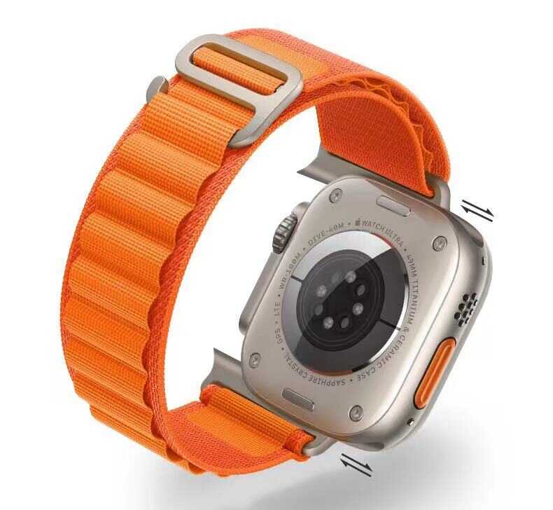 Apple Watch 7 45mm Zore KRD-74 Hasır Kordon Siyah-Yeşil