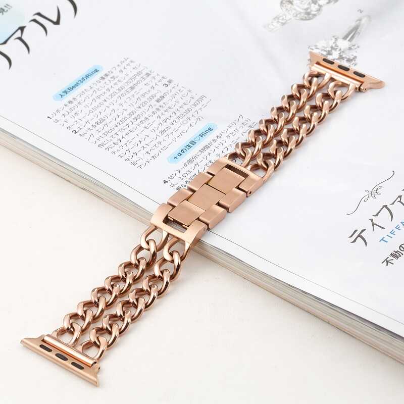 Apple Watch Ultra 49mm Kordon Cowboy Metal Strap Kayış Gold
