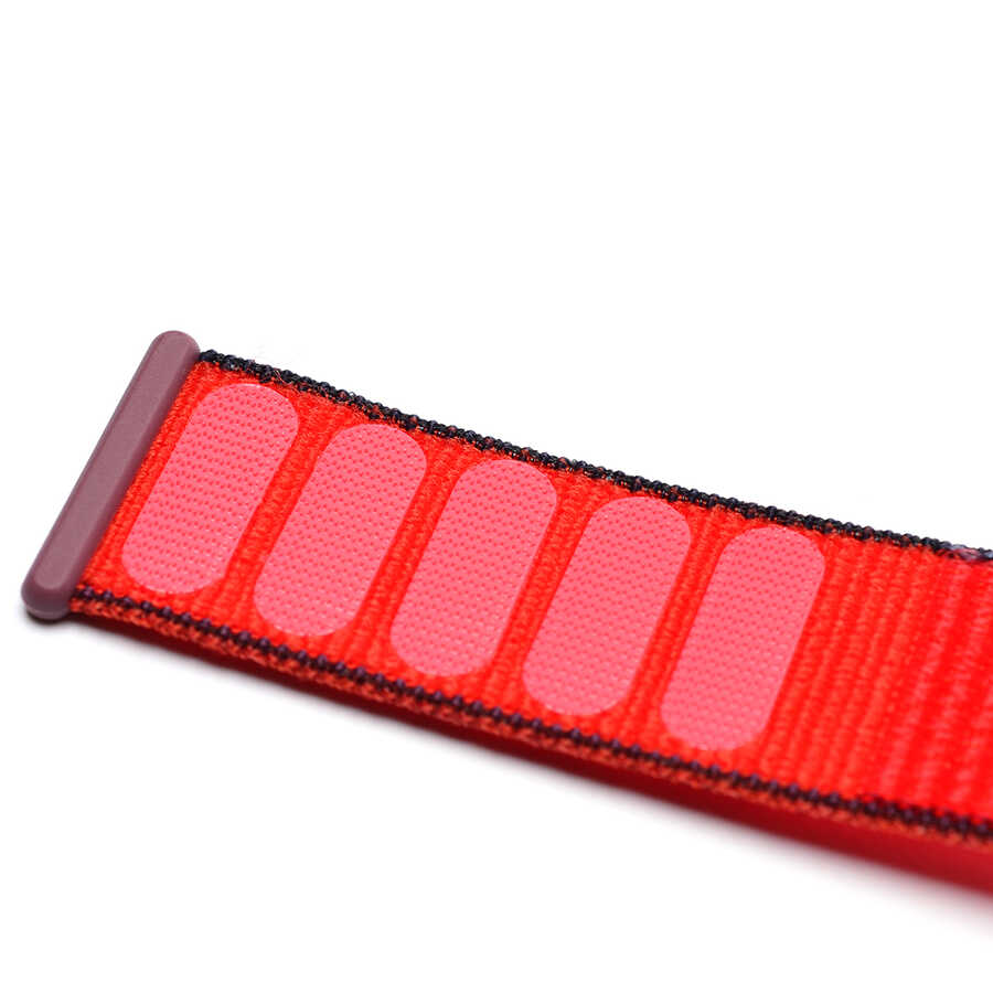 Apple Watch Ultra 49mm Kordon Zore KRD-03 Hasır Strap Kayış 67-Tricolor Red