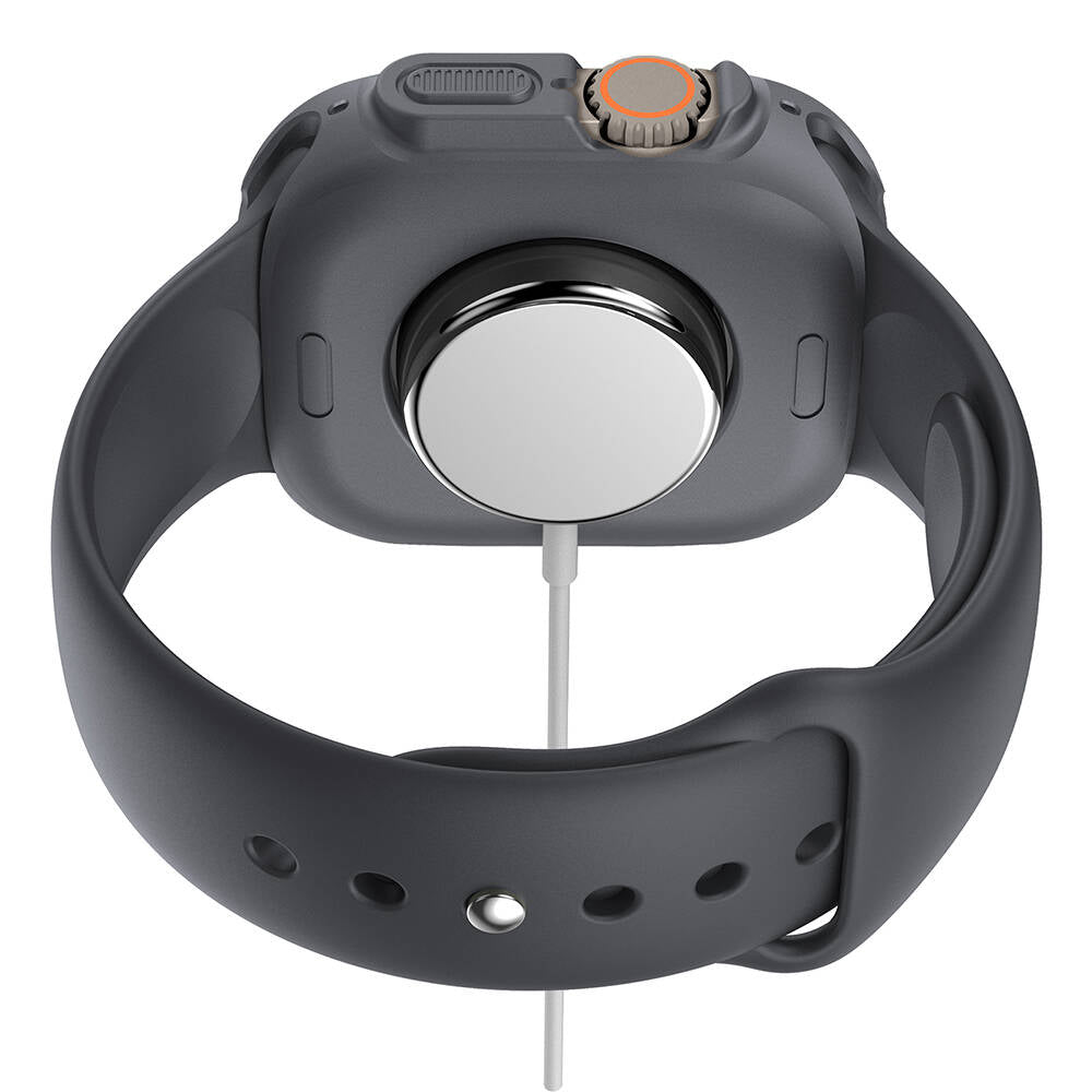 Apple Watch Ultra 49mm Silikon TPU Kasa Koruyucu Zore Watch Gard 31 Gri