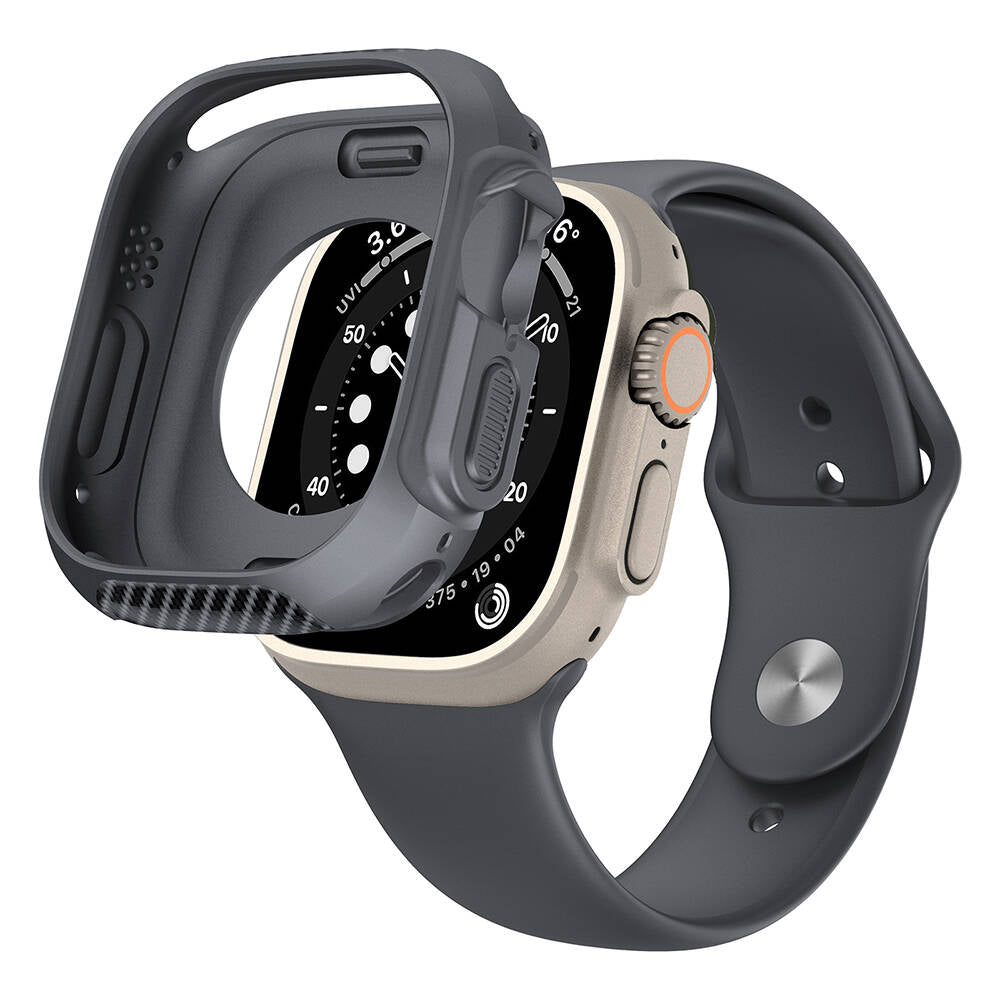 Apple Watch Ultra 49mm Silikon TPU Kasa Koruyucu Zore Watch Gard 31 Gri