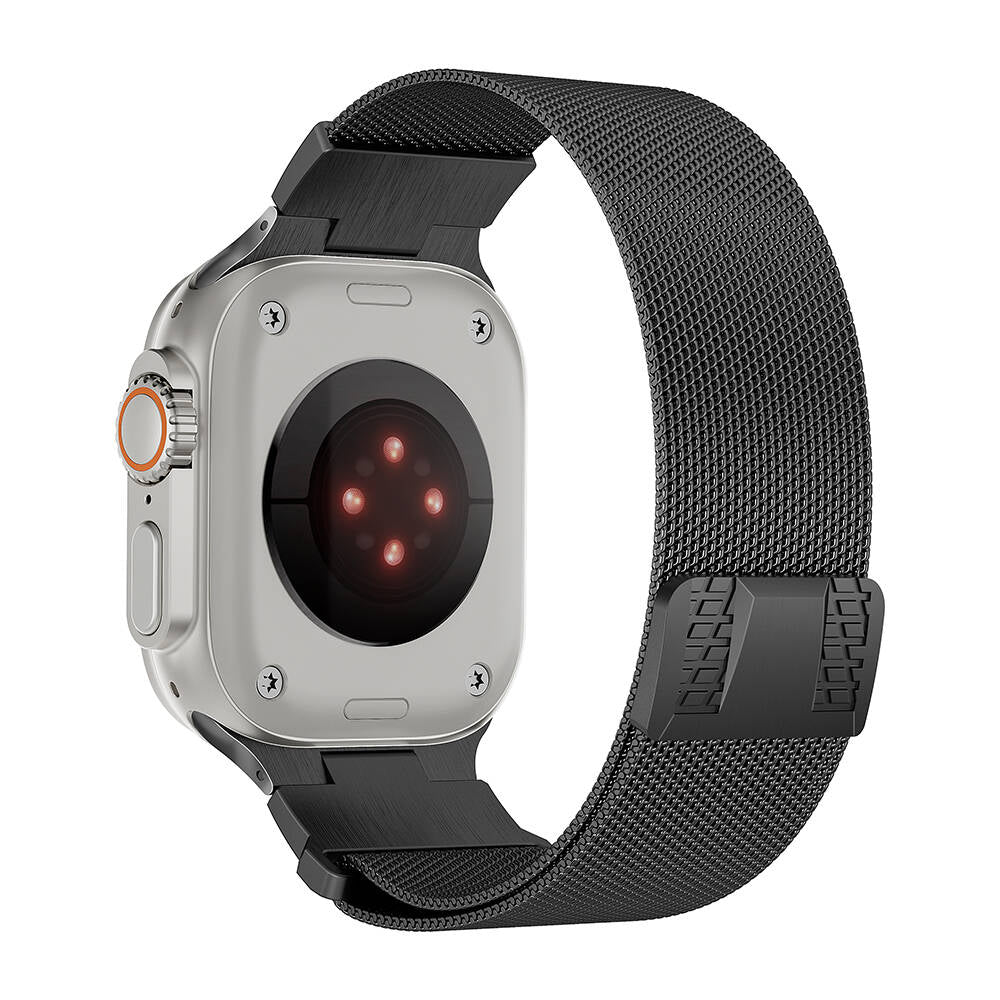 Apple Watch Ultra 49mm Zore KRD-107 Metal Hasır Kordon Gri