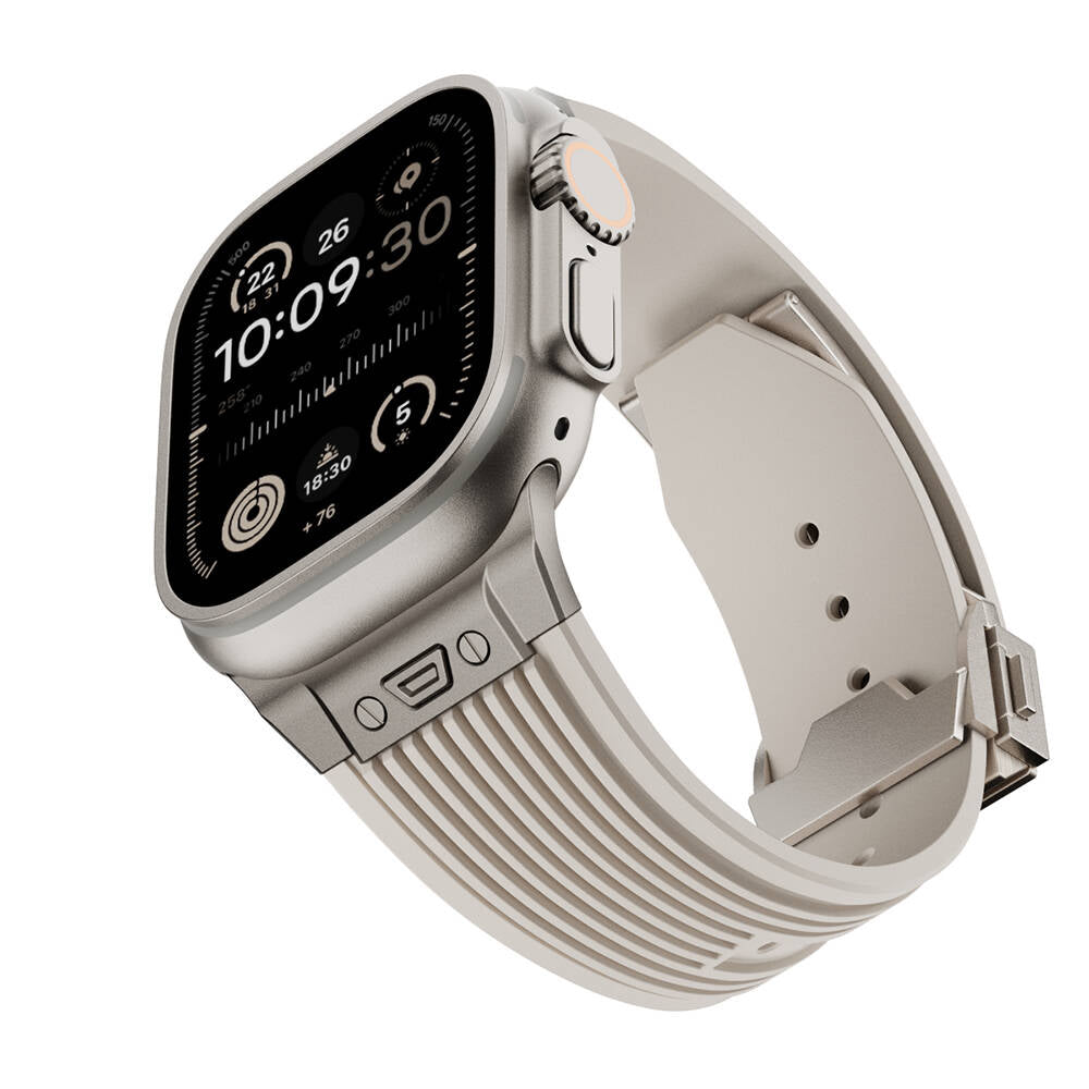 Apple Watch Ultra 49mm Zore KRD-113 Spor Görünümlü Silikon Kordon Siyah