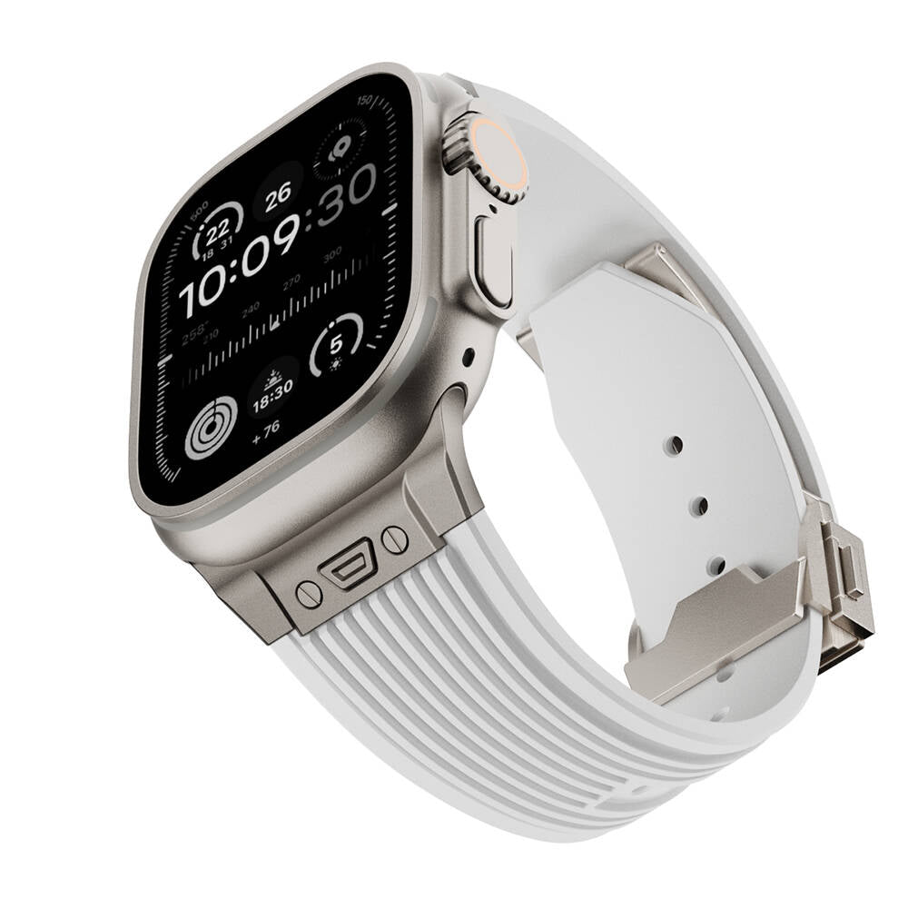 Apple Watch Ultra 49mm Zore KRD-113 Spor Görünümlü Silikon Kordon Siyah