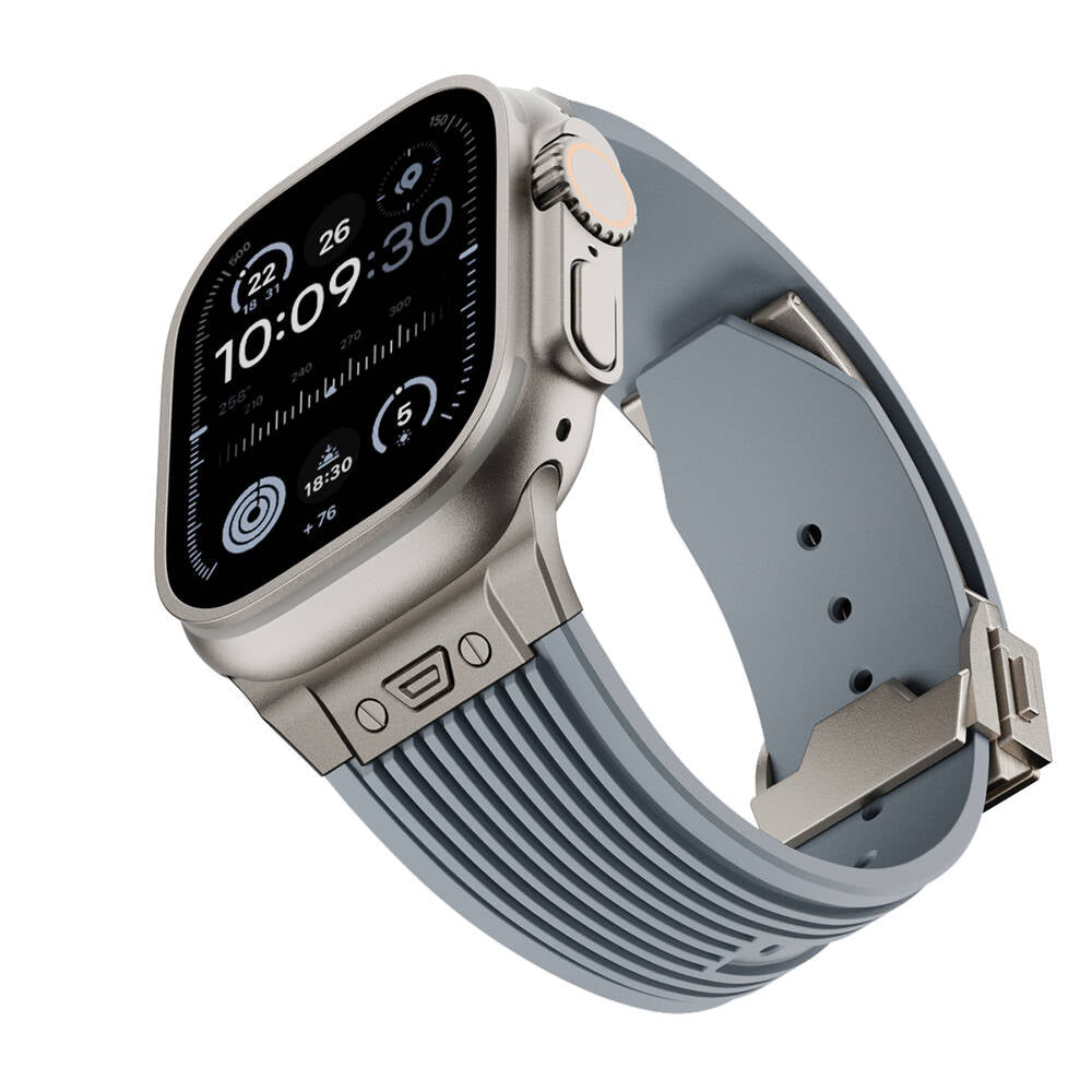 Apple Watch Ultra 49mm Zore KRD-113 Spor Görünümlü Silikon Kordon Siyah