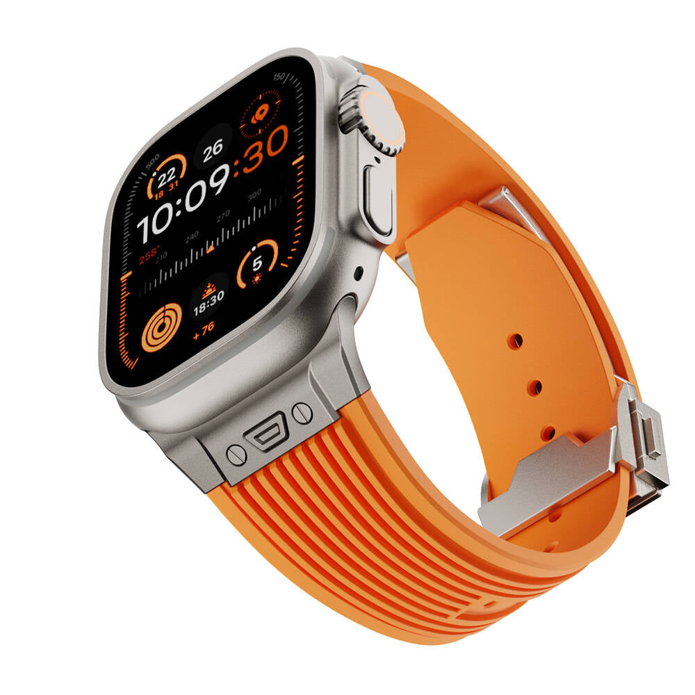 Apple Watch Ultra 49mm Zore KRD-113 Spor Görünümlü Silikon Kordon Siyah
