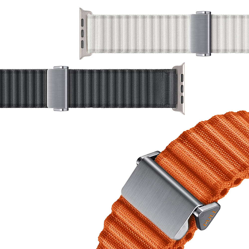 Apple Watch Ultra 49mm Zore KRD-123 Naylon Kumaş Hasır Örgülü Kordon Beyaz