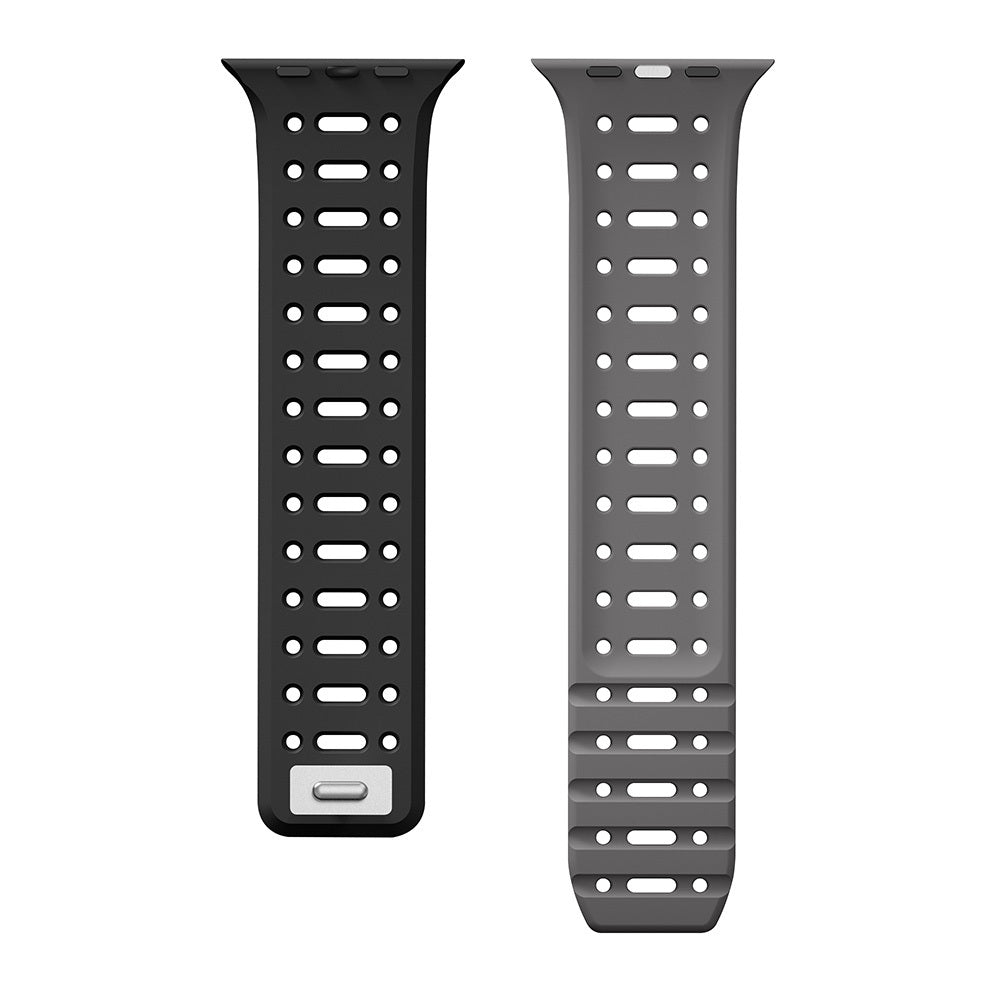 Apple Watch Ultra 49mm Zore KRD-124 Silikon Kordon Strap Kayış Siyah-Turuncu