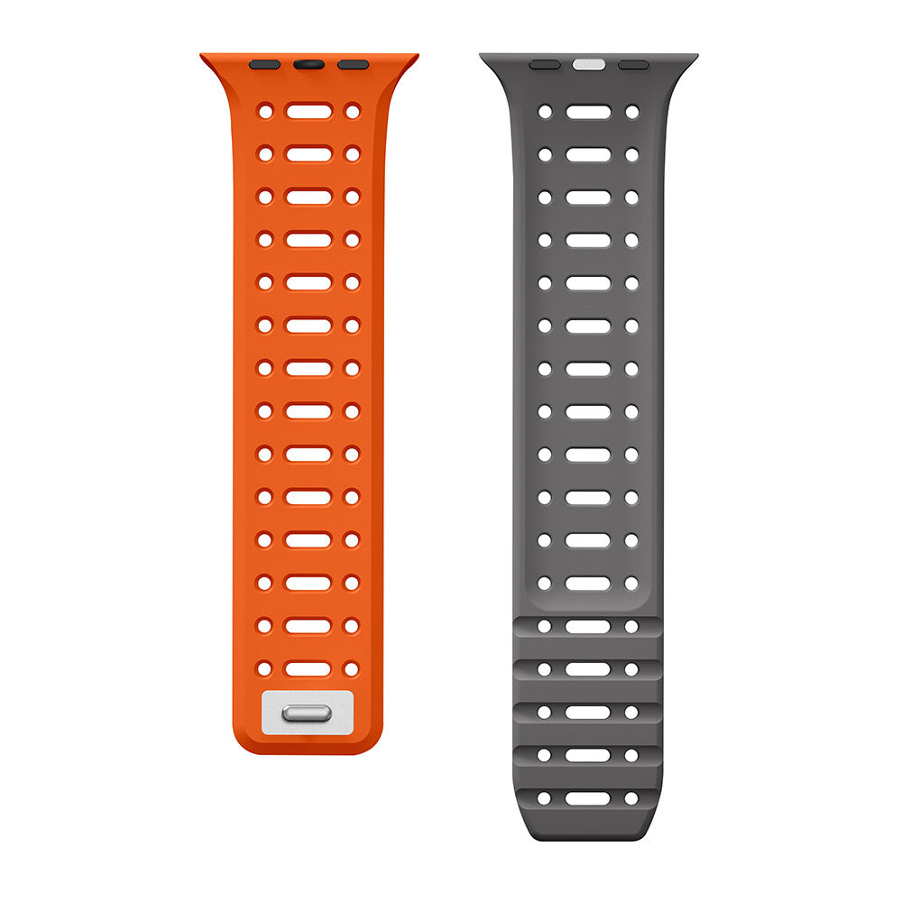 Apple Watch Ultra 49mm Zore KRD-124 Silikon Kordon Strap Kayış Koyu Yeşil-Gri