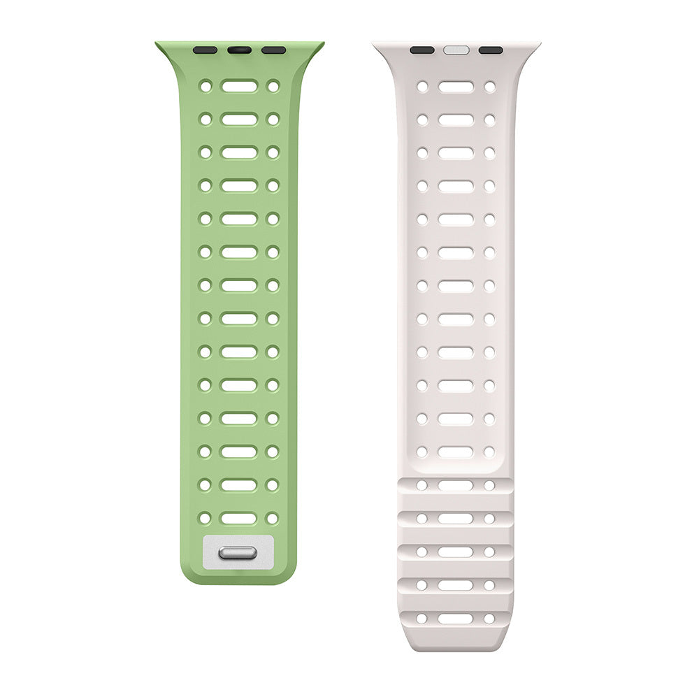 Apple Watch Ultra 49mm Zore KRD-124 Silikon Kordon Strap Kayış Koyu Yeşil-Gri