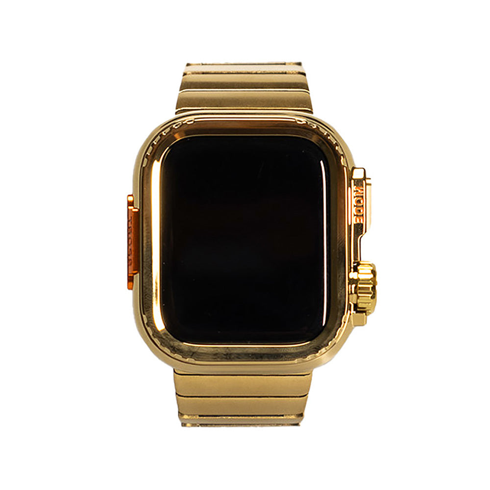 Apple Watch Ultra 49mm Zore KRD-126 Sert Kasa Koruyuculu Metal Kordon Starlight